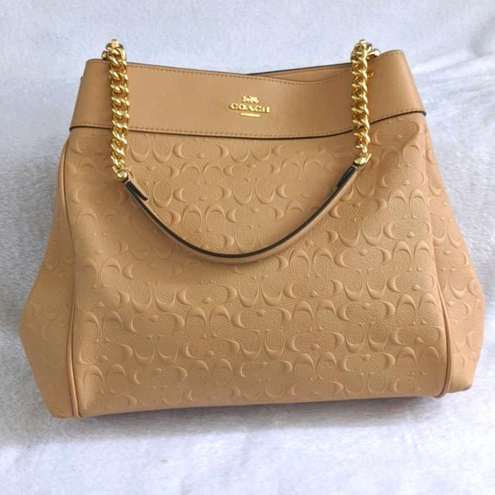 Coach Lexy F49336 Sign Chain Beechwood w/ Dust Bag